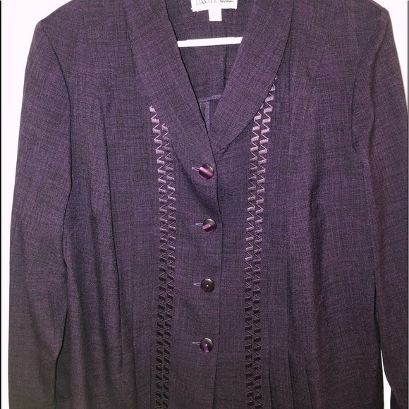 Danny & Nicole purple blazer size 16W embroidered, button up, vintage, purple - Picture 10 of 11